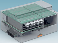 Figure 3. The H-Bus and housings from the Phoenix Contact BC product line can be easily added to the RPI-BC housing.